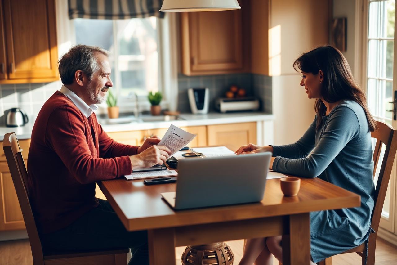 Coppia che pianifica il bilancio familiare insieme
